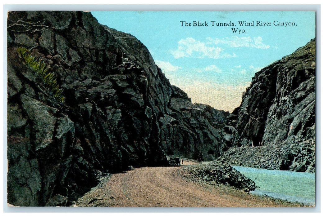 1935 The Black Tunnels Wind River Scene Thermopolis Wyoming WY Posted Postcard