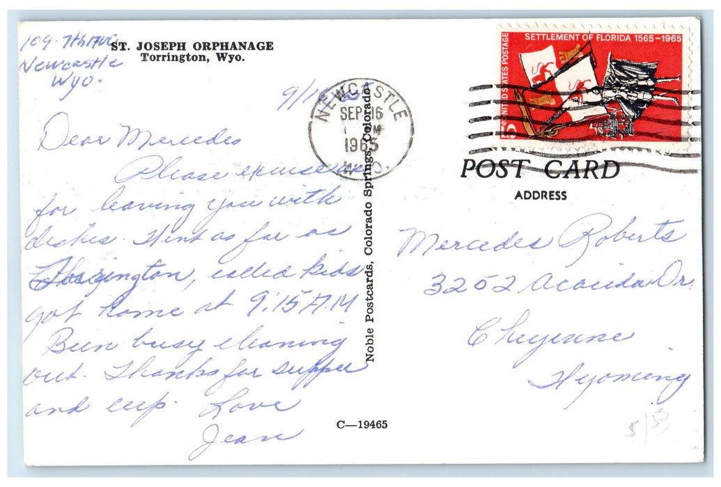 1965 St. Joseph Orphanage Exterior Torrington Wyoming WY Posted Trees Postcard