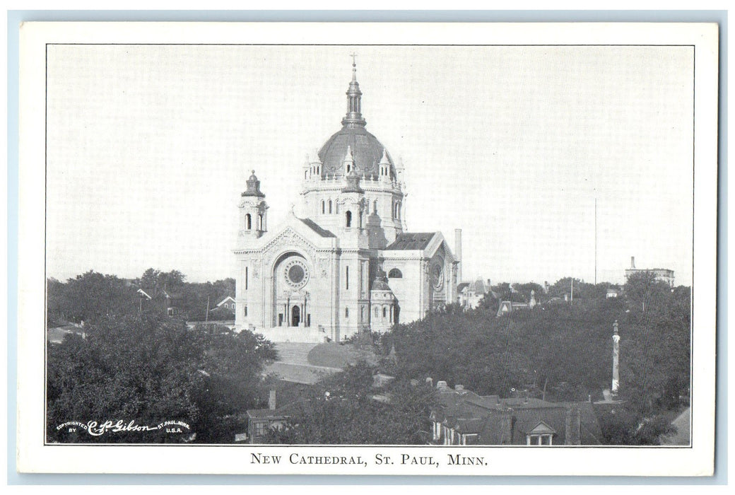 1918 The New Cathedral Exterior Roadside St. Paul Minnesota MN Unposted Postcard