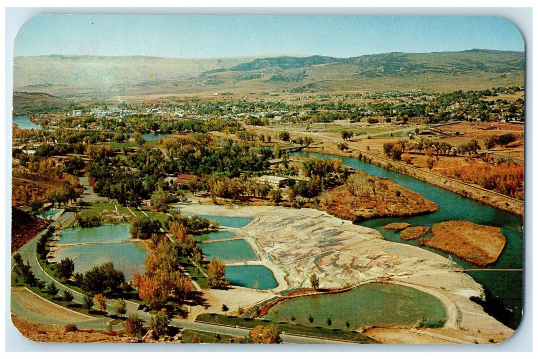 c1960s Showing Hot Spring Area Panorama At Thermopolis Wyoming WY Trees Postcard