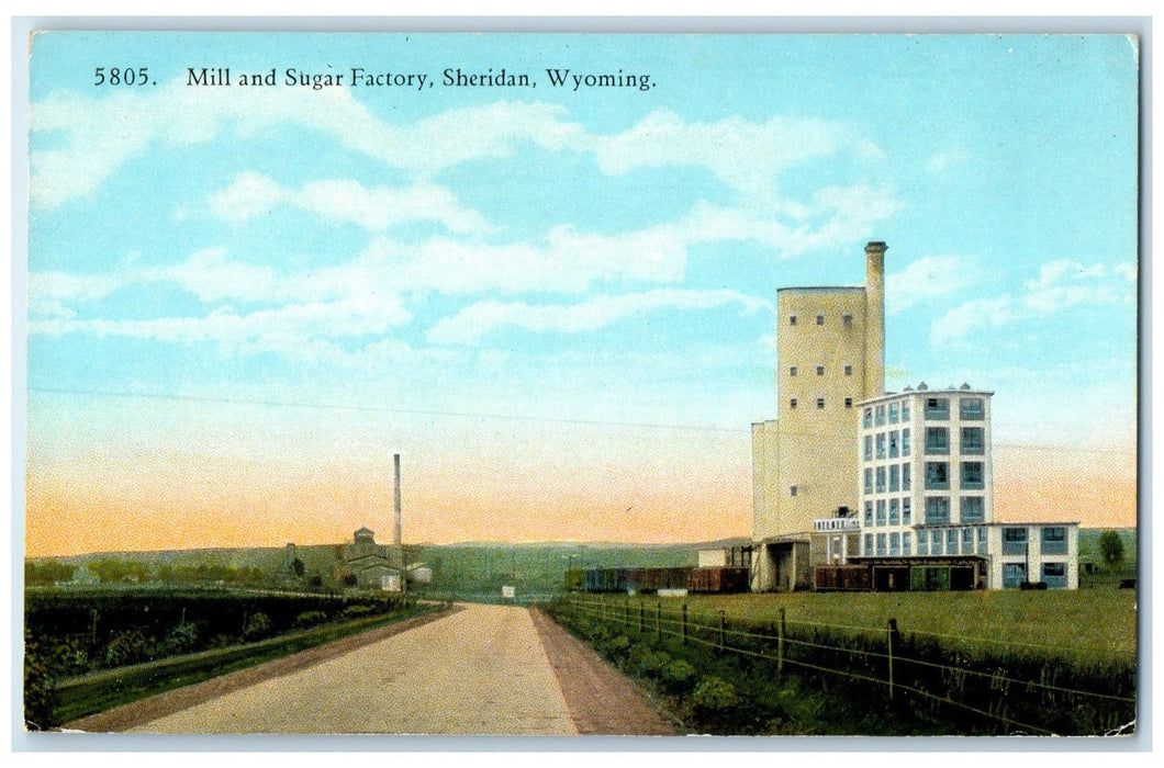 c1940's Mill And Sugar Factory Buildings Exterior Sheridan Wyoming WY Postcard