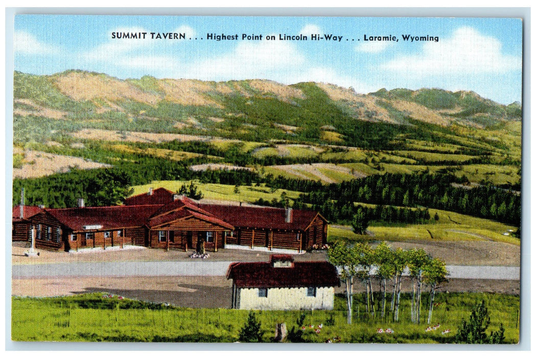 c1940's Summit Tavern Exterior Roadside Laramie Wyoming WY Unposted Postcard