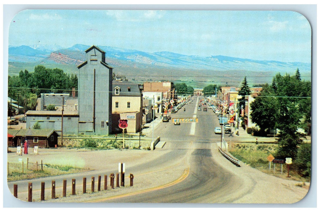 1960 Panorama Of Lander Where Rails And Trails Begin Lander Wyoming WY Postcard