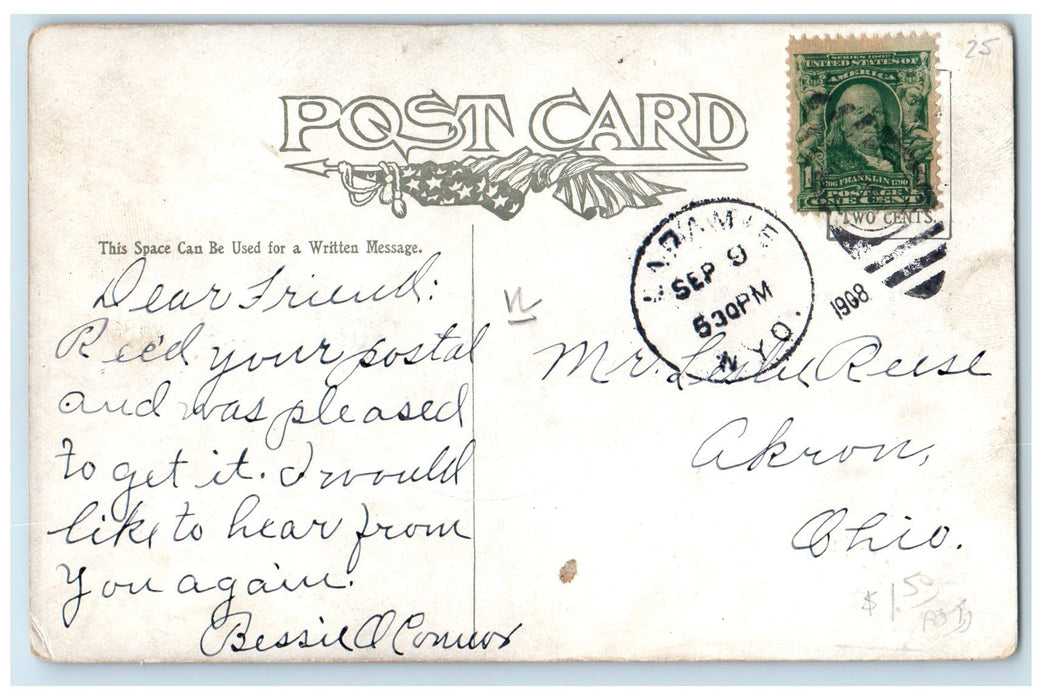 1908 Methodist Episcopal Church Exterior Laramie Wyoming WY Posted Tree Postcard