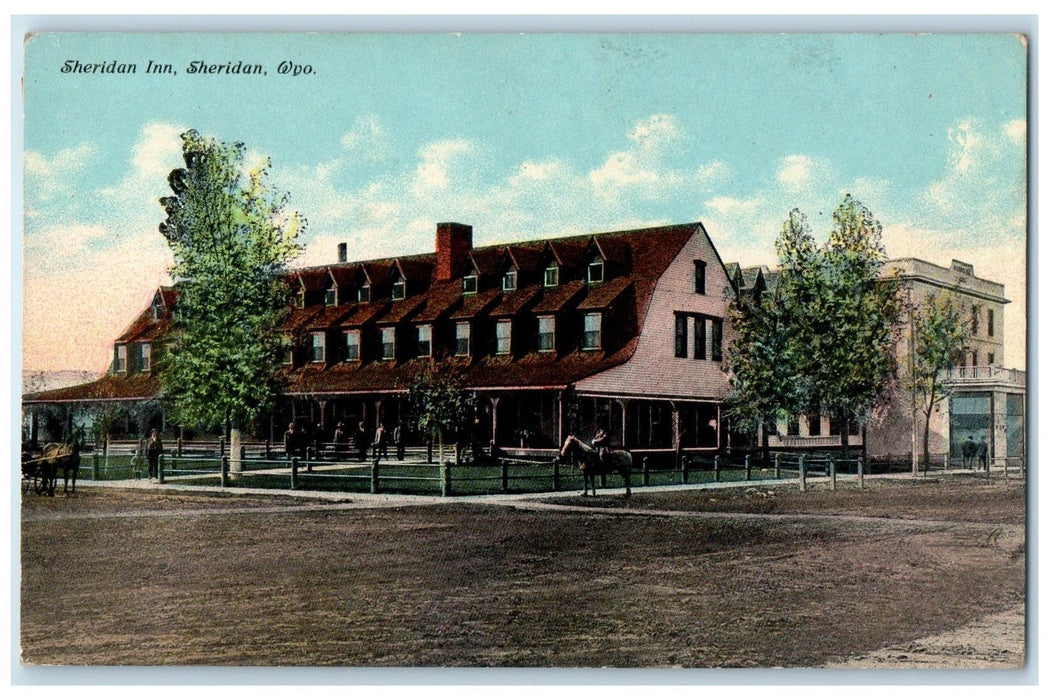 c1910's Sheridan Inn Exterior Roadside Sheridan Wyoming WY Unposted Postcard