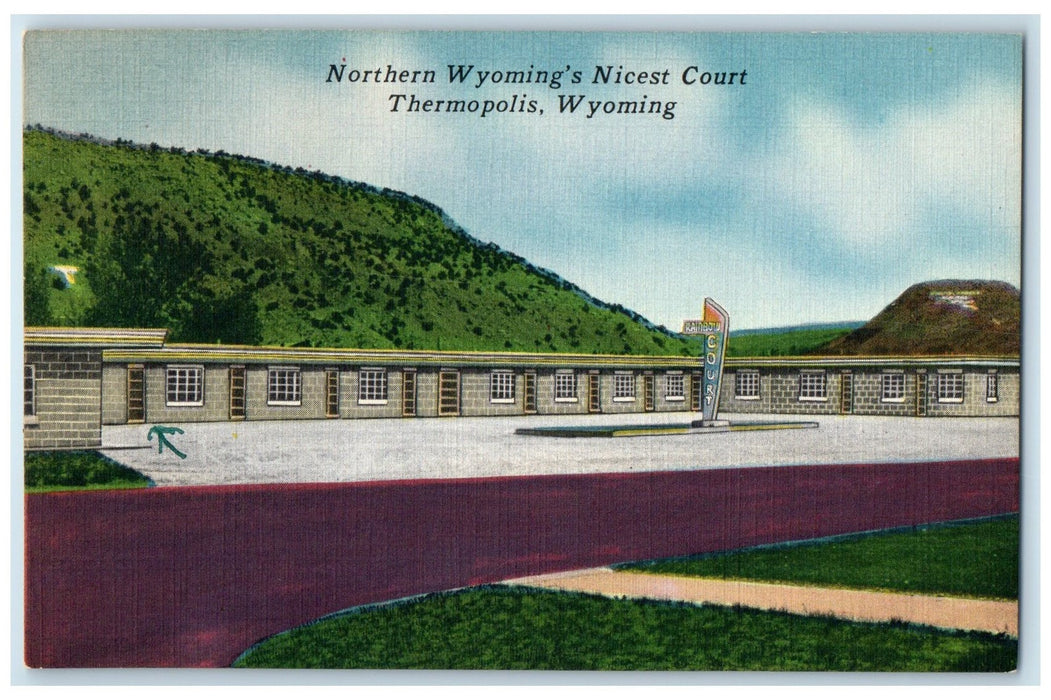 c1940's Northern Wyoming's Nicest Court Thermopolis Wyoming WY Unposted Postcard
